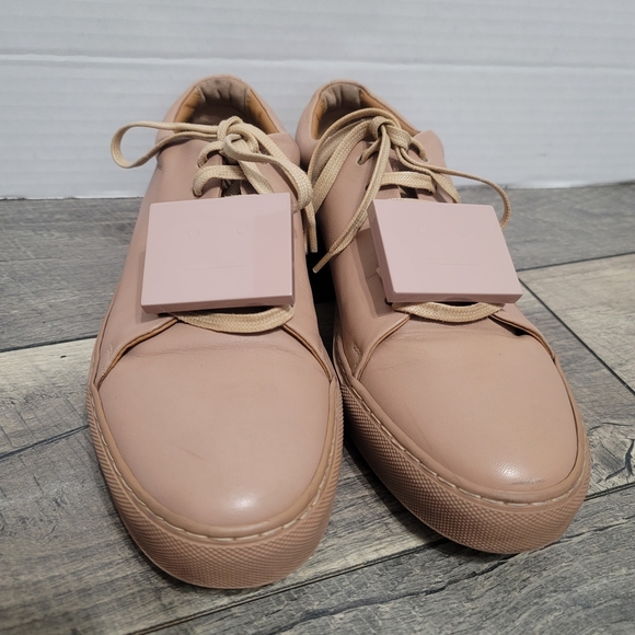 Acne Studios Shoes - Acne Studios Face Adriana Women's Sneaker Leather Trainers Streetwear Dusty Pink